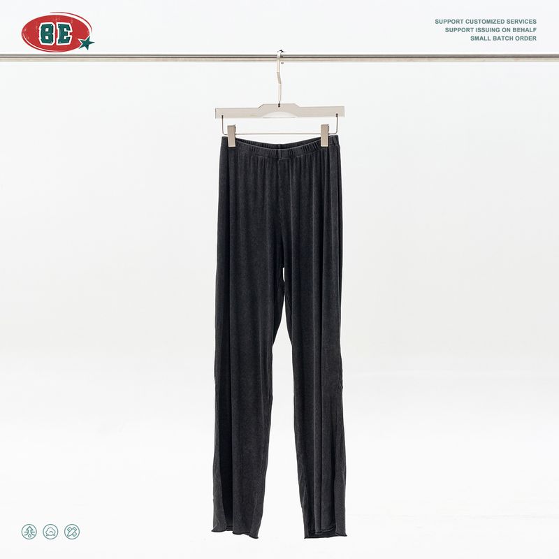 

Autumn European and American Fashion Brand Ins Sense Loose Idle Style Elastic Waist Straight Wide Leg Pants Women Fried Snowflake S