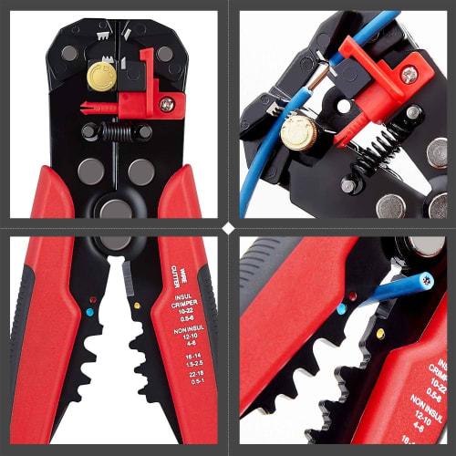 HYCDIYTS Wire Stripper and Electrician's Pliers, 3-in-1 with Wire Cutting, Stripping, and Easy Crimping Functions, Cable Stripper, Automatic Adjustmen