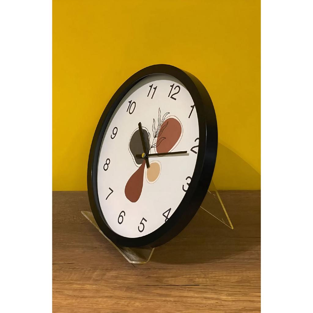 30 Cm Real Glass Flow White Wall Clock With Seconds