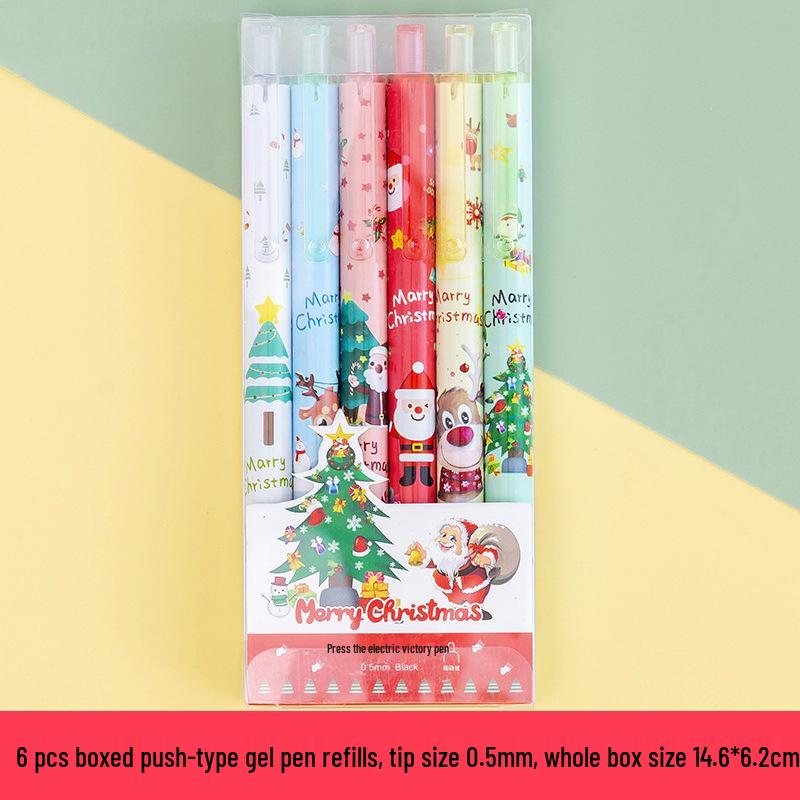Ten-Color Cartoon Ballpoint Pen - Cute Christmas Gift for Kids and Students