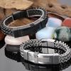 Gold Color Stainless Steel Cross Bracelets for Men Cool Men's Bracelet with Magnet Clasp Christian Male Jewelry Engraveable