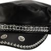 Abrasion Resistant PU Leather Baseball Hat 20 Studs Decoration Breathable Adjustable For Outdoor Activity
