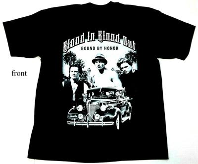 BLOOD IN BLOOD OUT T-shirt Bound By Honor Chicano Straatbende Film T-shirt Heren en Dames Zelfde Ronde Hals Puur Katoenen T-shirt