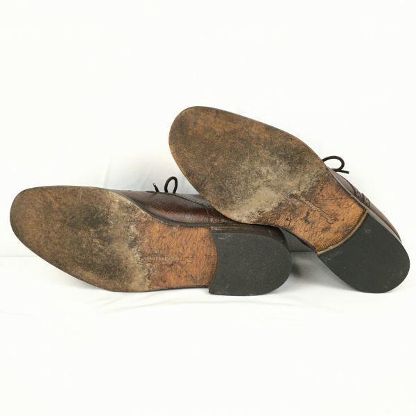 FLORSHEIM Royal Imperial Made in Italy Punched Cap Toe Shoes Brown size 7.5D 25.0-25.5 Men's(USED)