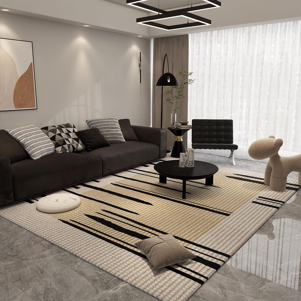 Vintage Light Luxury Non-slip Wear-resistant Living Room Rug, Stain-resistant and Easy to Clean Crystal Velvet Carpet for Full Coverage.
