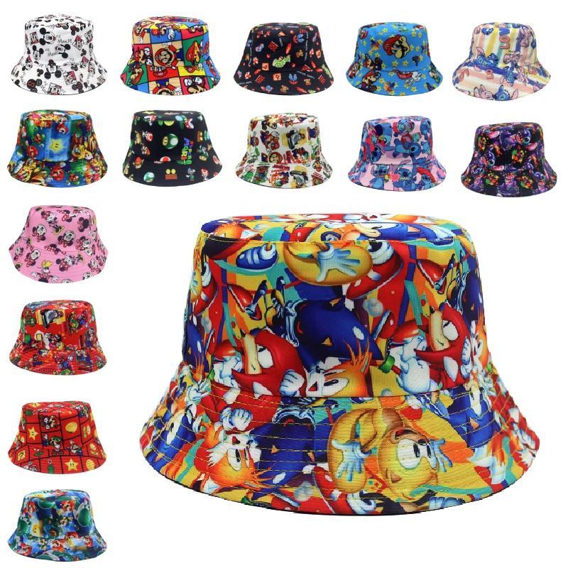 Super Mario Anime Game Mario Print Fisherman Hat Unisex Sunshade Bucket Hat