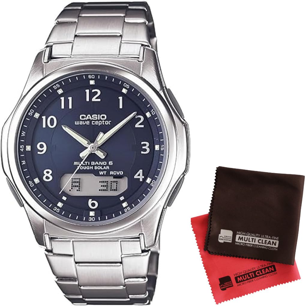 

Wave Ceptor Radio Solar Silver Watch Set Men s WVA-M630D-2A2JF 2-piece