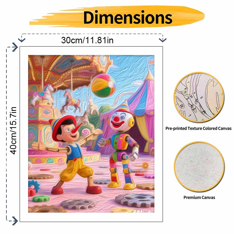 Disney Pinocchio Carousel Painting By Numbers Kit Hand Painting Home Decor