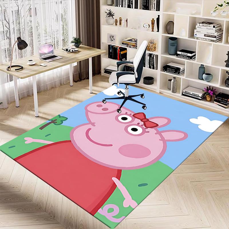 1pc Peppa Pig Adventure Carpet for Playroom Bedroom Living Room Sofa Home Decor,kids Game Area Rug Non-slip Floor Mat Y723129