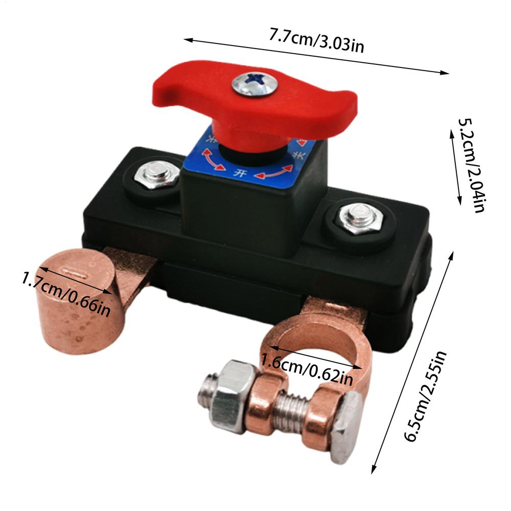 

12V 24V Universal Car Battery Disconnect Isolator Auto Battery Power-off Switches RV Brass Thickening Partition Protector