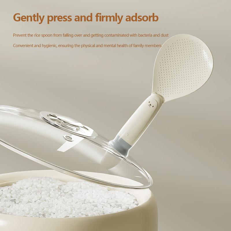 1ks Stojící přísavka Lžíce na rýži Roztomilý medvěd Nepřilnavá lžíce na rýži Do kuchyně Kreativní nepřilnavá rýžová kreslená lžíce na rýži