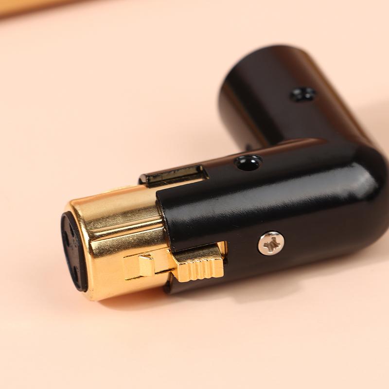 1Pc Audio Adapter Plug Adjustable Male To Female Right Angle Xlr Connector Metal Adapter 3Pin Black (Xlr 90 Degree Adapter)