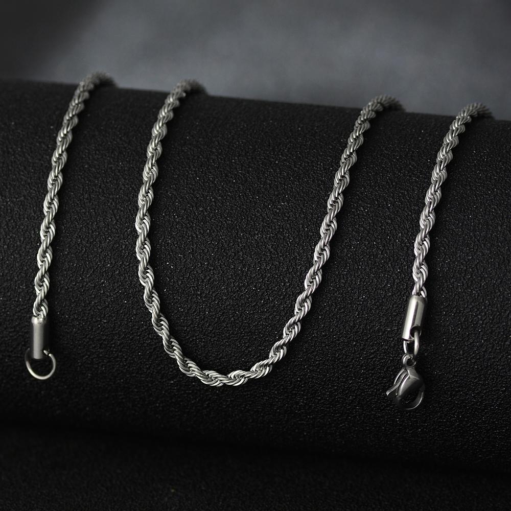 50cm Nuova Moda Catena in Acciaio Inossidabile 1,2-3mm Colore Argento Oro Rosa Collana Gioielli Placcatura Sottovuoto Accessori Choker Collare