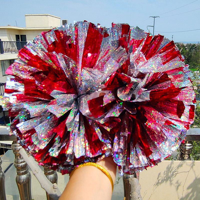 Rainbow Laser Cheerleading Pom Poms