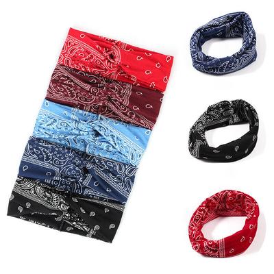 Baskılı Kafa Bandı Saç Sarma Bükülmüş Esnek Kadın Bandana Paisley Bükülmüş