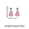 Floral Delightful Geometric Pink Christmas Tree Ear Studs For Joyful Celebrations