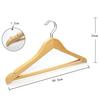 Wooden Hangers for Men and Women with Trouser Bars, Shape-Retaining, 360-Degree Rotating, Slim Clothes Hangers for Suits, Shirts, Jackets, and Coats (