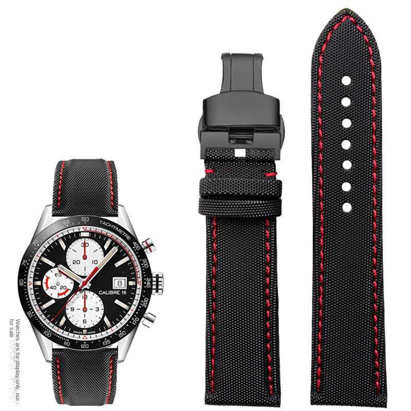20mm 21mm 22mm 23mm Nylon Leather Bottom Watchband for Mido Helmsman M021 M005 M038 Tudor Seiko Waterproof Watch Strap