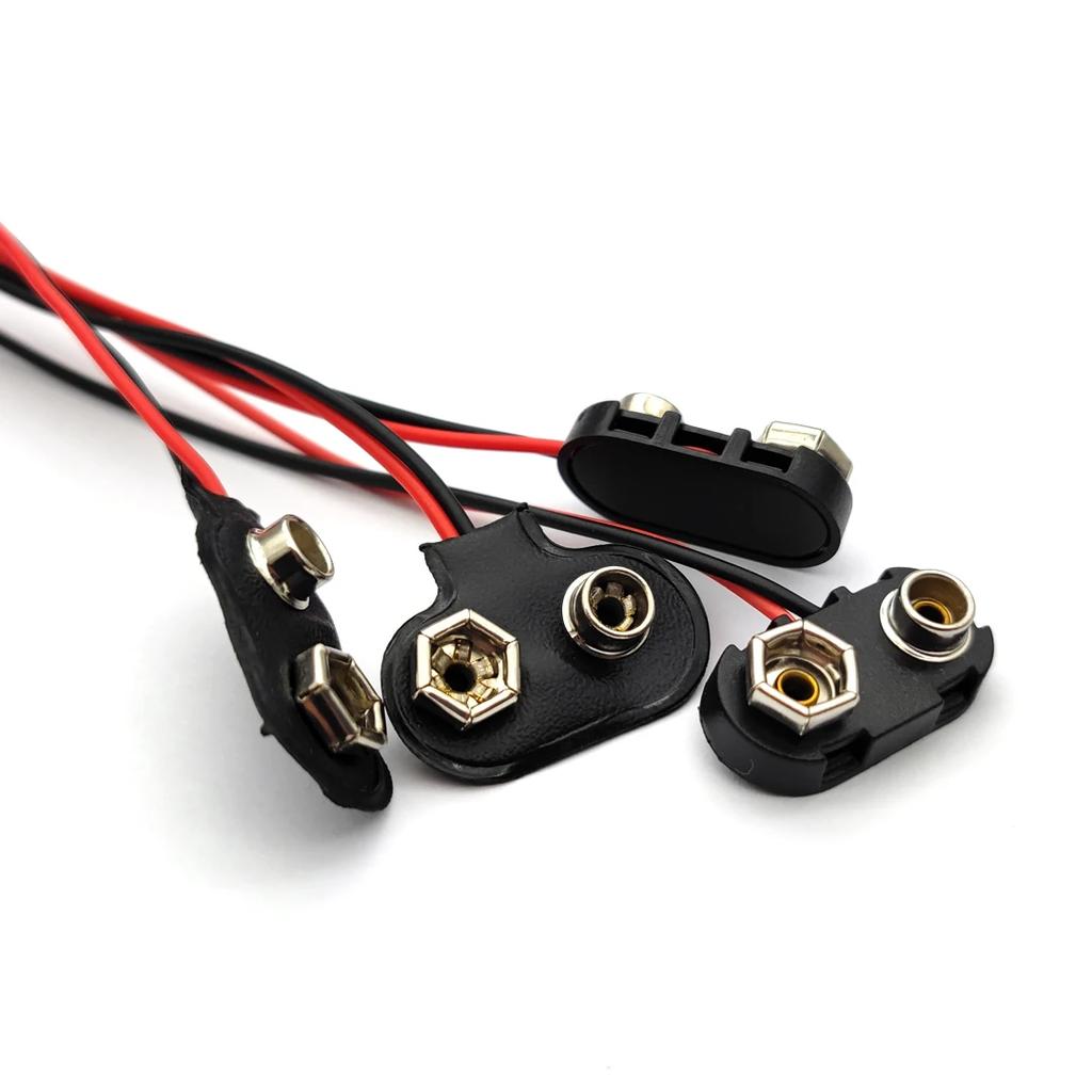 Clipsuri Baterie 9V 15cm Cablu Negru Roșu Conector de Conectare Cataramă 15CM