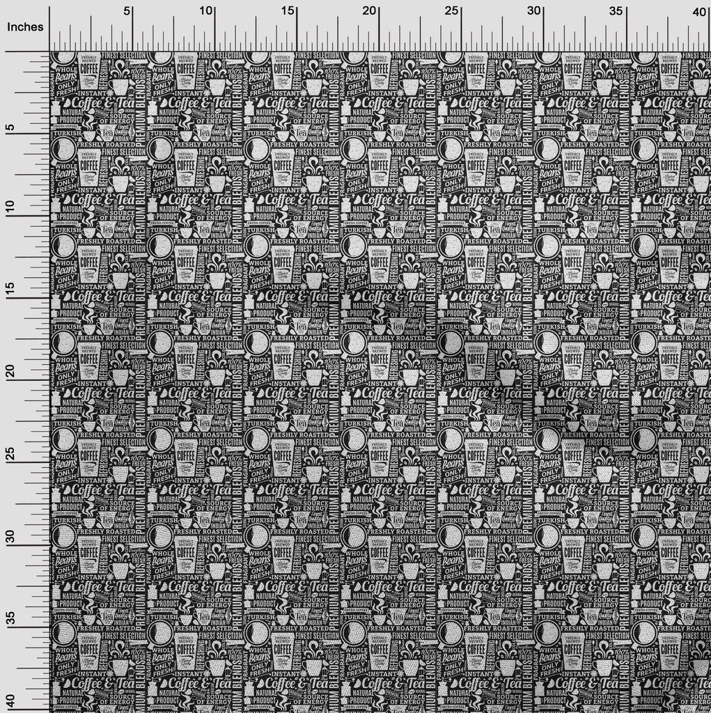 oneOone Cotton Flex Black Fabric Nostalgia Coffee Sewing Fabric By The Yard Printed Diy Clothing Sewing Supplies 40 Inch