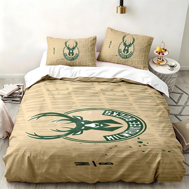 Milwaukee Bucks 3pc Set Perfect for Bedroom Use Comfortable Bedding Set Includes a Duvet Cover and Two Pillowcases Ideal Birthday or Christmas Gift