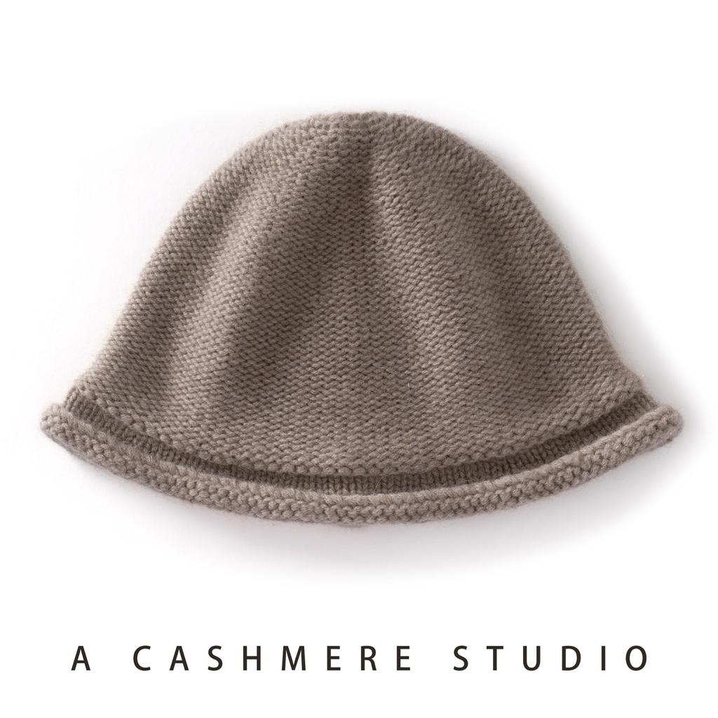 Autumn and Winter Cashmere Knitted Hat Versatile Basin Hat Showing Small Face Wool Big Head Circumference Curling Bucket Hat Women