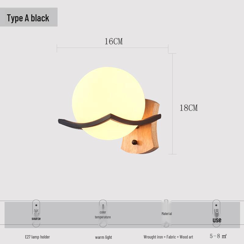 Nordic Wood Art LED Wall Lamp: Minimalist Bedside, Living Room, Stairway, Hallway Light