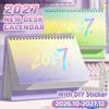 Dual-Sided Use 2027 Calendar Flip Design Table Calendar Portable Monthly Planner Calendar  Students