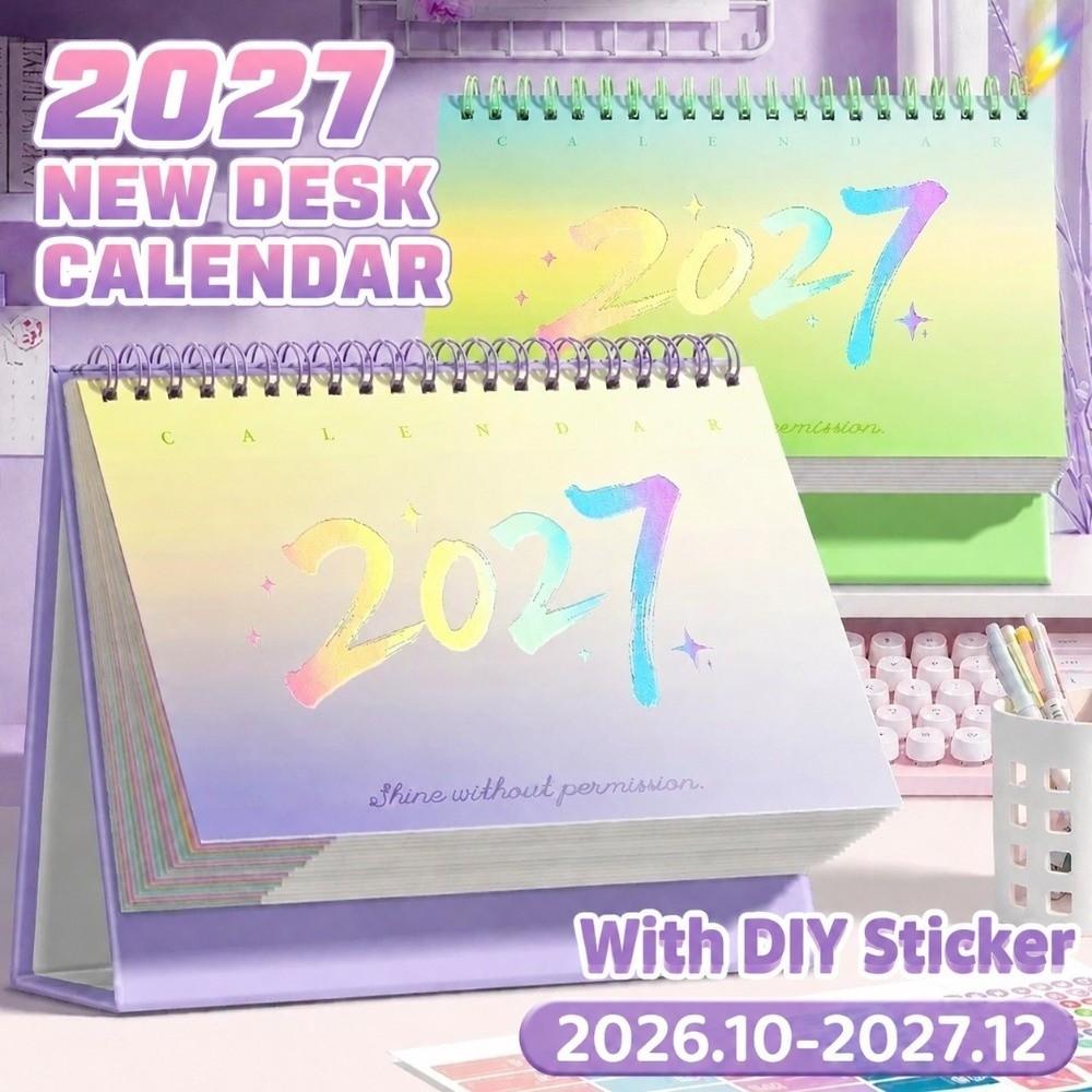 Dual-Sided Use 2027 Calendar Flip Design Table Calendar Portable Monthly Planner Calendar Students