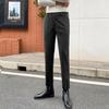 Men's Slim Fit Non-Iron Wool Blend Business Casual Suit Pants for Autumn and Winter