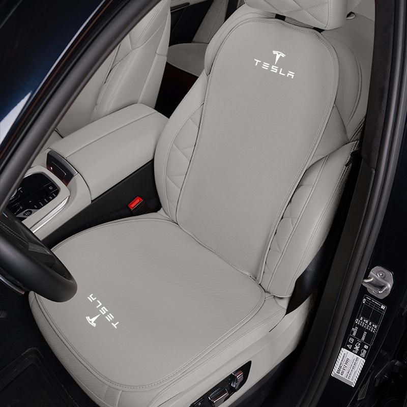 ALQ1 Car Lce Silk Cushion Seat Cover Protector Front Rear Mat Seat Backrest For Tesla Model 3 Highland 2023 Model S Model X Model Y