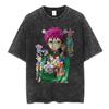 2026 Hot Sale Washed Vintage Anime The Disastrous Life of Saiki K Saiki Kusuo T-shirt Men Women Retro Cartoon Merch T-shirts Oversized T Shirts Top