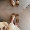 Dámské pantofle Letní Nové Plážové Ležérní Odolné Vodotěsné Dámské Dovolená Retro Pletené Plážové Pantofle Mujer De Zapatillas