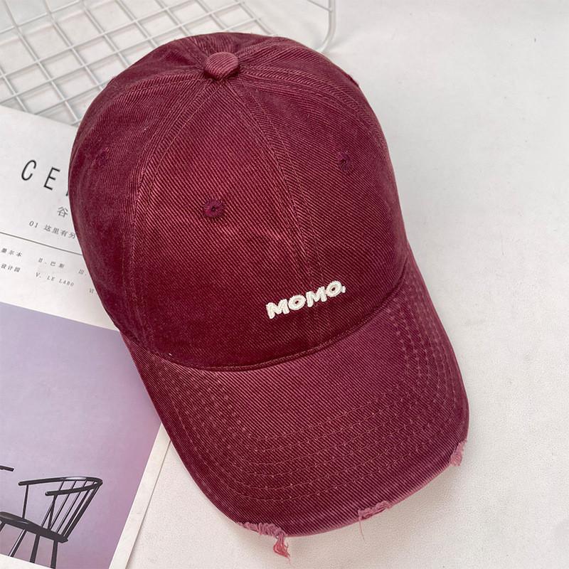 Letter And Embroidery Ripped Design Women Summer Sun Shading Cap Baseball