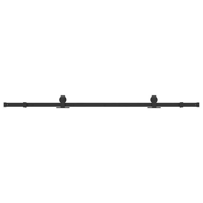 VidaXL Sliding Door Hardware Kit 200 Cm Steel Black, Sliding Door Hardware, Door Roller 4009717