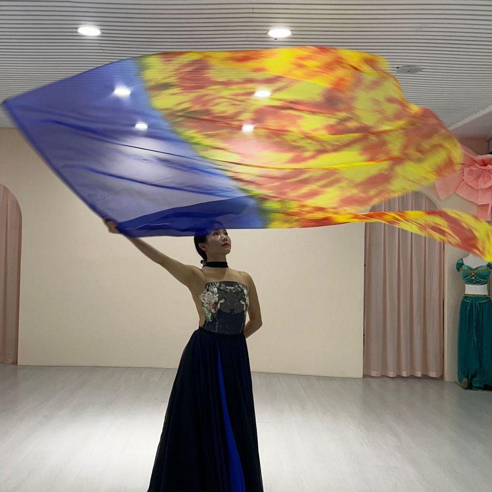 with Telescopic Sticks Belly Dance Accessories Props Multicolor Colorful Scarves Flag