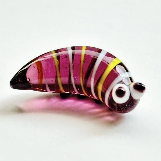 Mini Glass Caterpilla Figurines Tiny Hand Blown Animal Art Decoration Collectible Office Desk Tabletop Ornament
