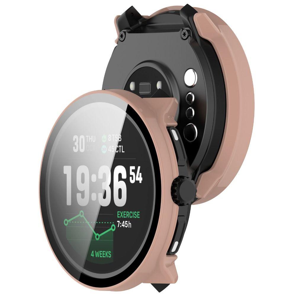 PC+Tempered Protective Case Full Coverage Hard Screen Protector Anti-Scratch Cover Shell for Suunto Race 2