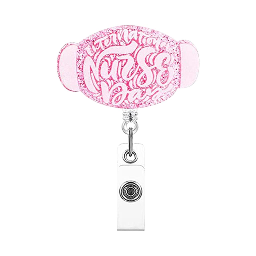 Acrylic Badge Clip Retractable Badge Reel Badge Holder Acrylic For Student Nurse Teacher
