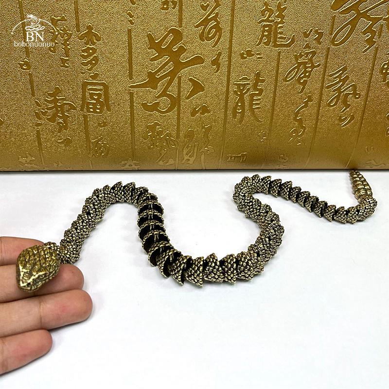 Red eyes 330g 3D Dragon Statue Ornament Moveable Body Joints Exhibition Hall Advanced Decoration Zodiac Animal Brass Crafts