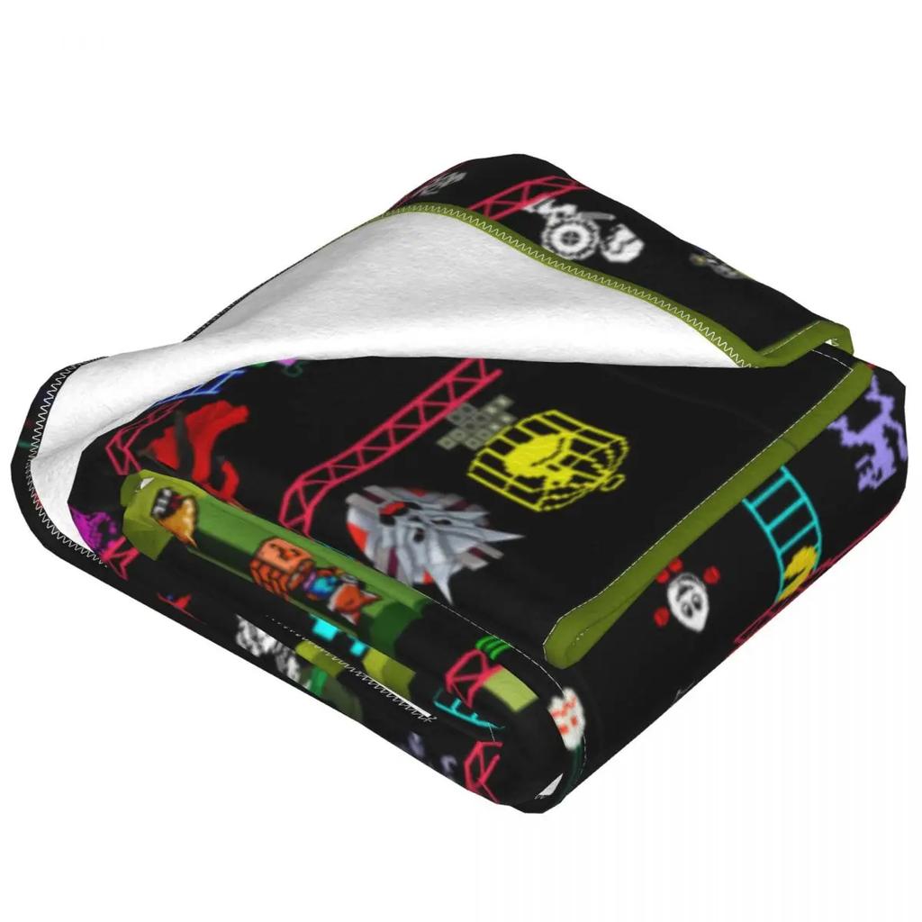 50 Video Game Knitted Blanket Arcade Game Collage FC Console Plush Throw Blankets Summer Air Conditioning Soft Warm Bedspreads