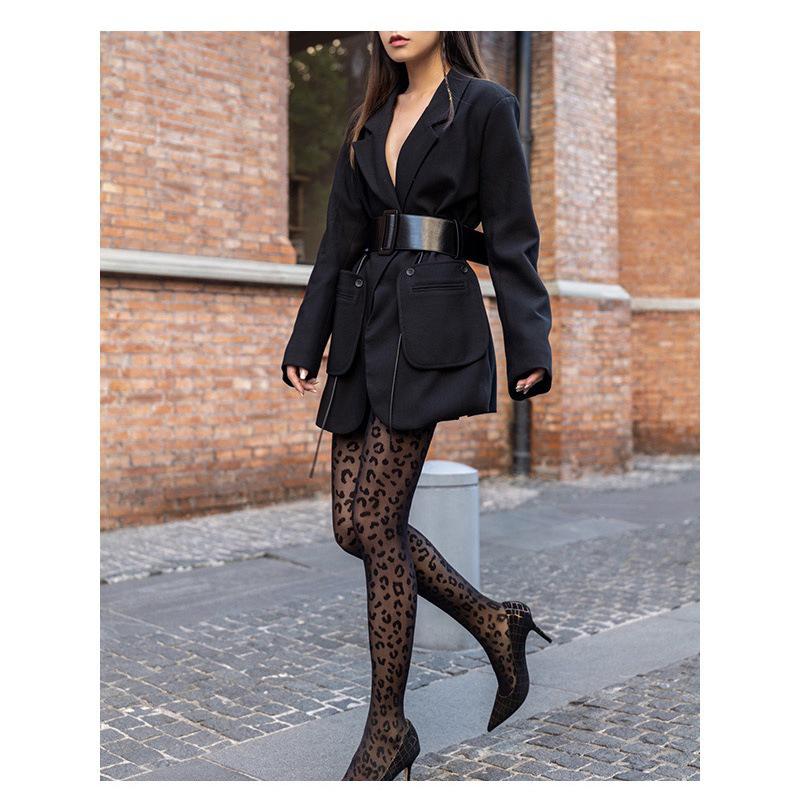 Leopard Jacquard Slimming Summer Stockings for Women