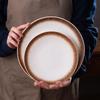Elegant Japanese Striped Ceramic Dinner Plate