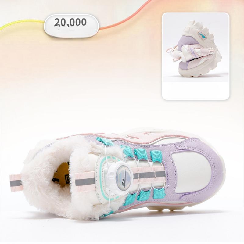 WARRIOR Children's Thickened Large Cotton Shoes 2023 Autumn and Winter New Boys' Velvet Sports Shoes Girls' Comfortable Winter Shoes