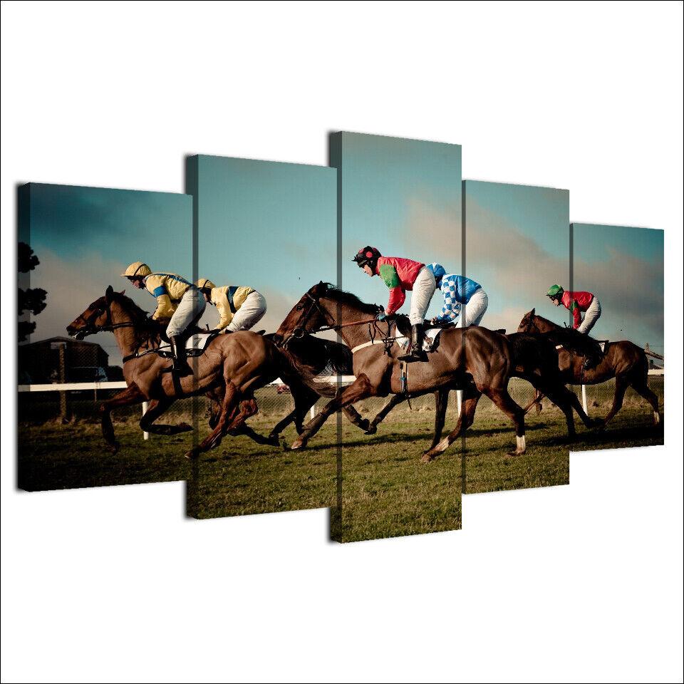 

5 шт. скачки всадник 5 шт. фотографии холст картины настенный плакат HD печать без рамки декор комнаты современный абстрактный 5 панелей