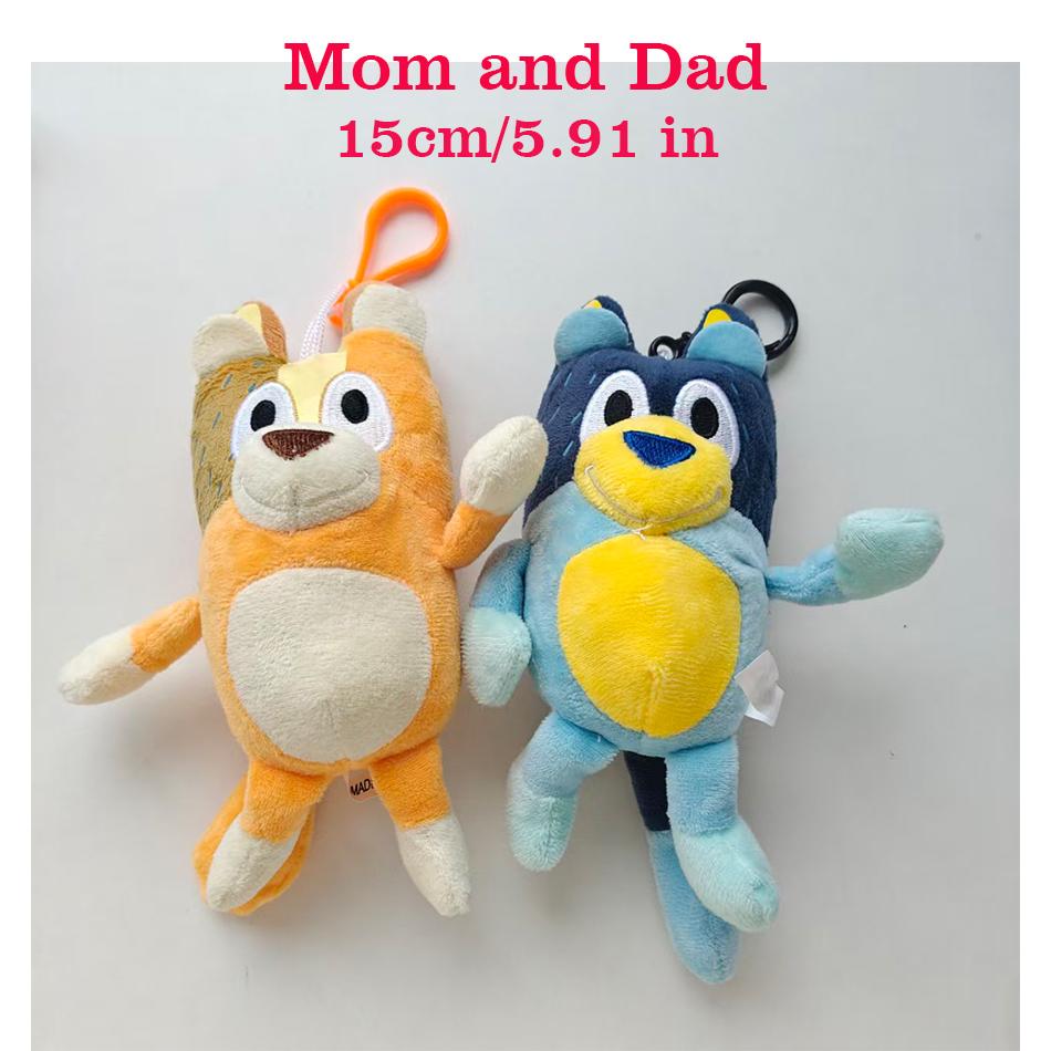 1-4Pcs Hot Blueyed Dog Bingo Family 15-28Cm Plush Toy Cartoon Dog Soft Stuffed Animals Dolls Birthday Gifts Family Blue