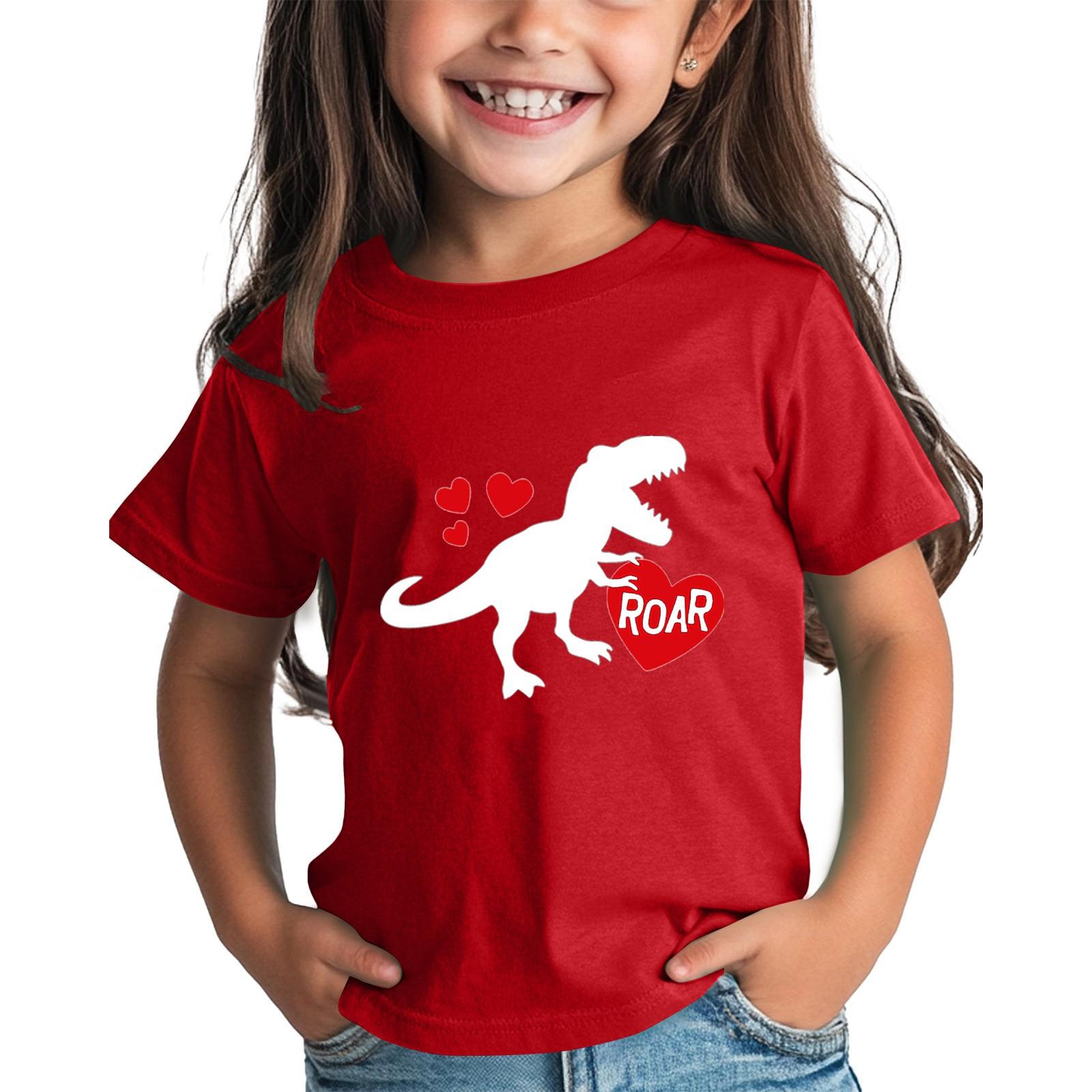 

Рубашка на День святого Валентина для малышей, девочек и мальчиков, милые футболки с сердечками, детские футболки на День святого Валентина 160 киноварь