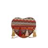 2025 New Bag Women's Fashion Messenger Bag Heart-shaped Fringed Ethnic Style Chain Girl Small Satchel Woven Bag