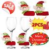 2/1PC Merry Christmas Glass Wine Cup Ring Christmas Decorations Elf Doll Home Santa Wine Glass Table Xmas Happy New Year 2024