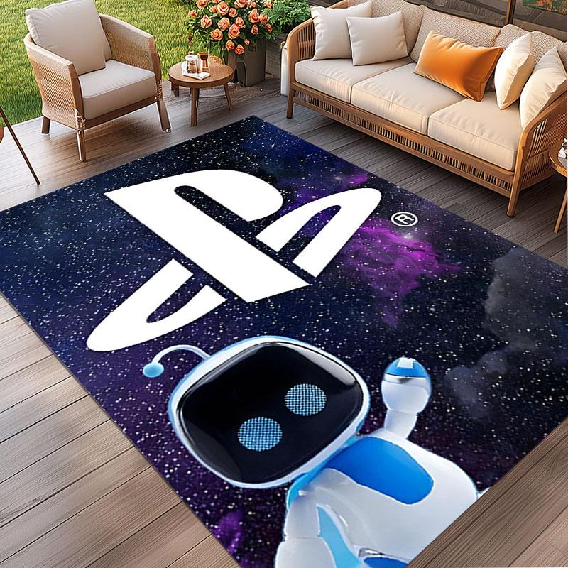 Cosmic Bot Crew Print Rug, Washable Floor Carpet, For Entryway Dorm Laundry Room Office Study, Home Decor Birthday Christmas Gift